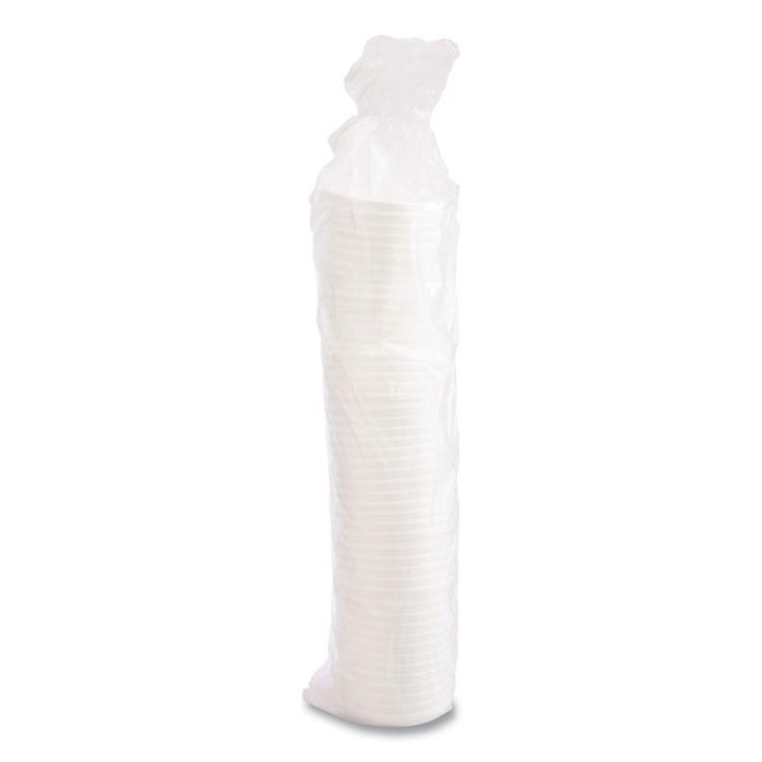 Vented Foam Lids, Fits 6 oz to 32 oz Hot Cups, White, 50/Pack, 10 Packs/Carton