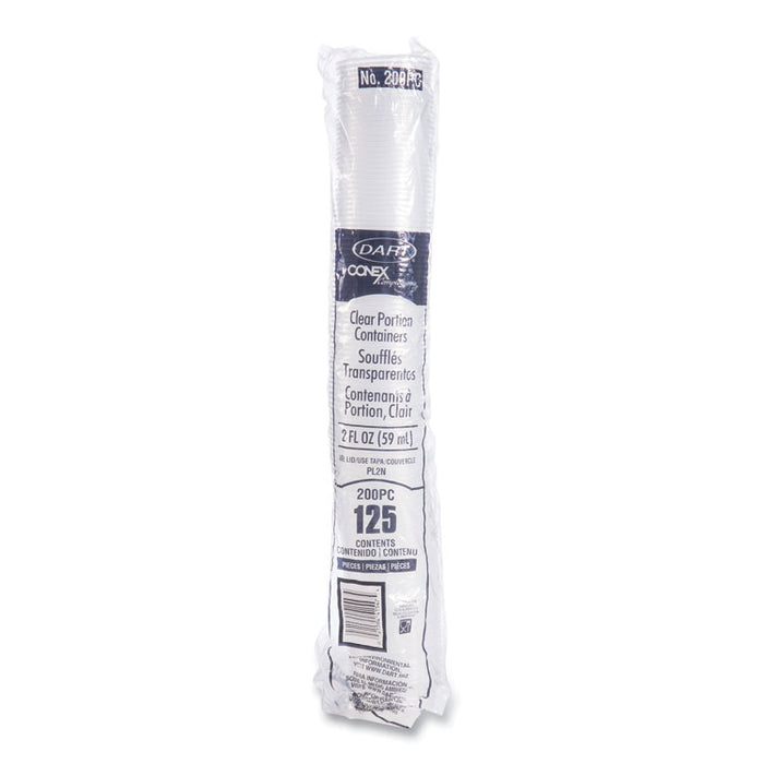 Conex Complements Portion/Medicine Cups, 2 oz, Plastic, Clear, 125/Bag, 20 Bags/Carton