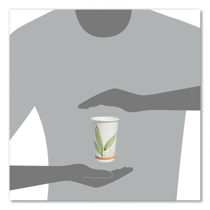 Bare Eco-Forward Recycled Content PCF Paper Hot Cups, ProPlanet Seal, 16 oz, Green/White/Beige, 1,000/Carton