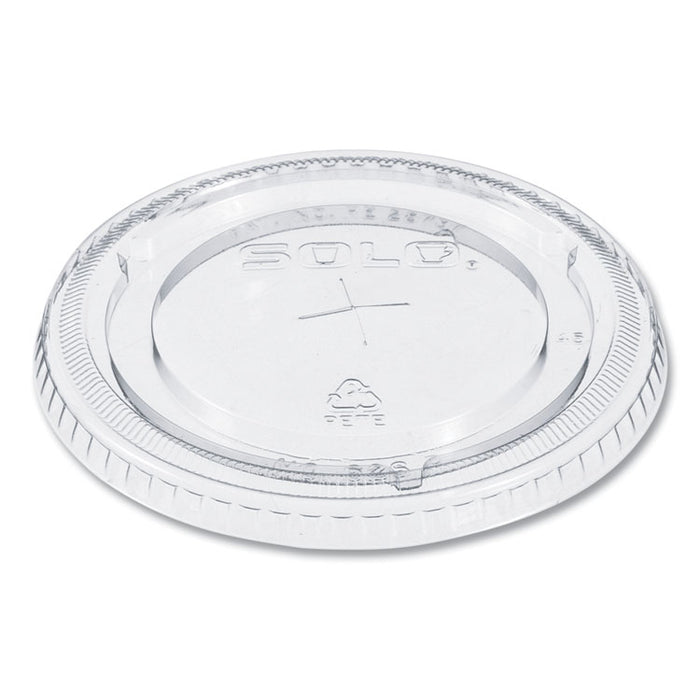 PETE Flat Straw-Slot Cold Cup Lids, Fits 16 oz to 24 oz Cold Cups, Plastic, Clear, 100/Pack, 10 Packs/Carton