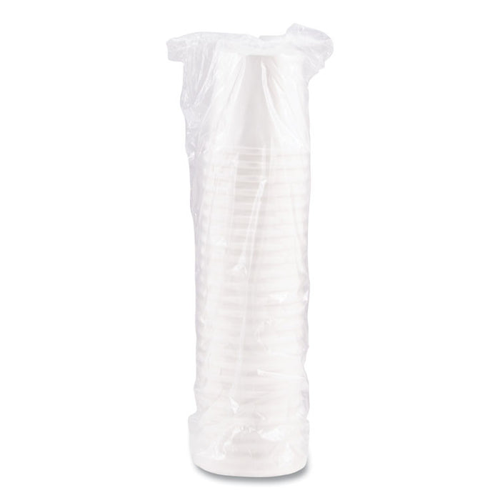 Flexstyle Double Poly Paper Containers, 16 oz, White, Paper, 25/Pack, 20 Packs/Carton