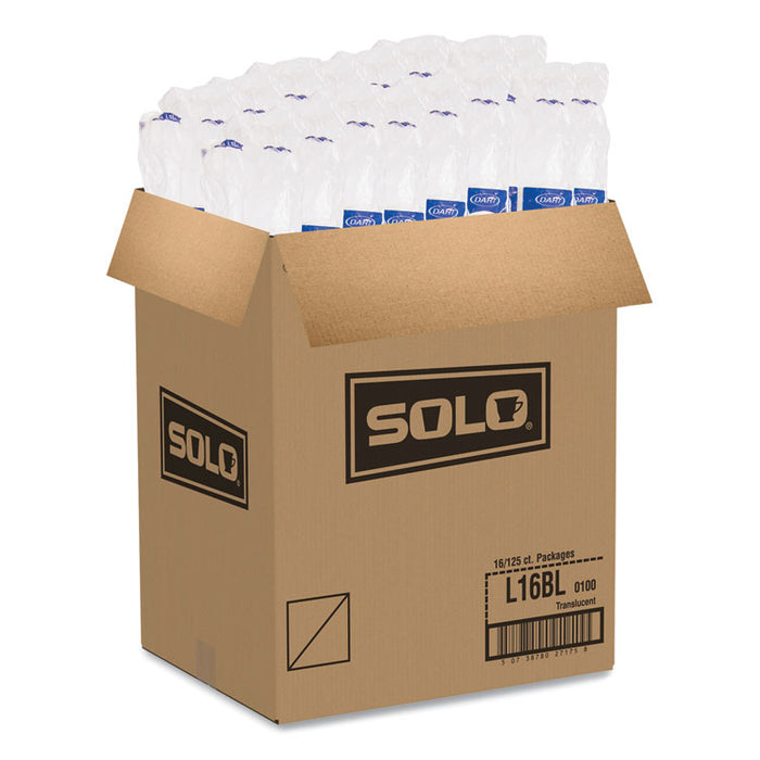 Polystyrene Plastic Flat Straw-Slot Cold Cup Lids, Fits 12 oz to 24 oz Cold Cups, Plastic, Translucent, 125/Pack, 16 Packs/CT