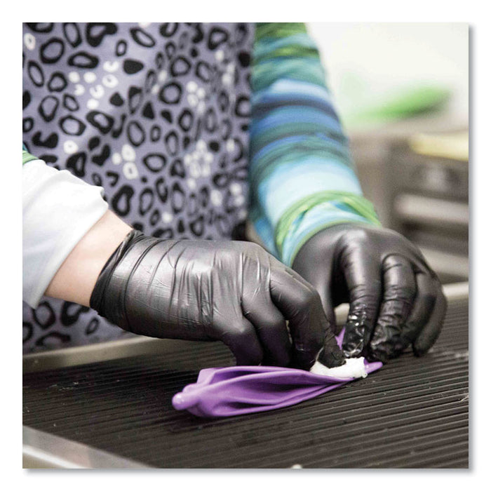 Nitrile Exam Gloves, Powder-Free, Large, 3 mil Thick, 9.5" Long, Black, 100/Box, 10 Boxes/Carton