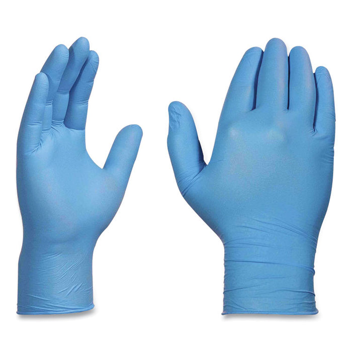 Nitrile Exam Gloves, Powder-Free, Medium, 3 mil Thick, 9.5" Long, Light Blue, 100/Box, 10 Boxes/Carton