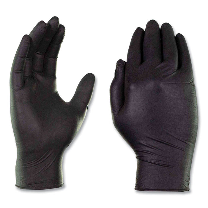 Nitrile Exam Gloves, Powder-Free, Large, 3 mil Thick, 9.5" Long, Black, 100/Box, 10 Boxes/Carton