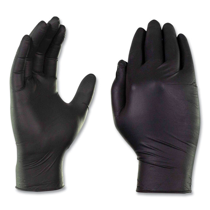 Industrial Nitrile Gloves, Powder-Free, X-Large, 5 mil Thick, 9.5" Long, Black, 100/Box, 10 Boxes/Carton