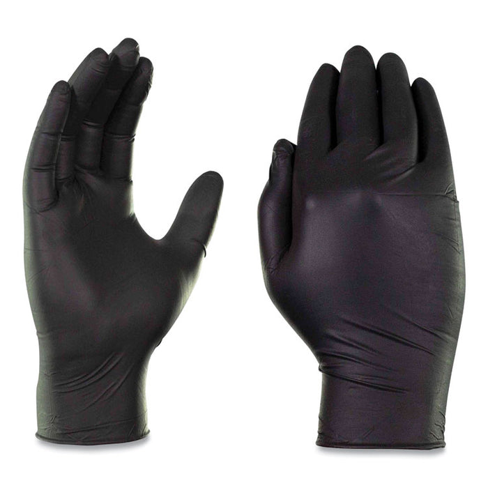 Industrial Nitrile Gloves, Powder-Free, Large, 5 mil Thick, 9.5" Long, Black, 100/Box, 10 Boxes/Carton