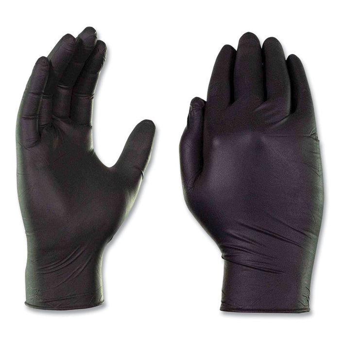 Nitrile Exam Gloves, Powder-Free, Small, 3 mil Thick, 9.5" Long, Black, 100/Box, 10 Boxes/Carton