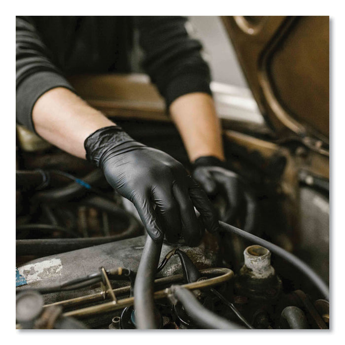 Industrial Nitrile Gloves, Powder-Free, Large, 5 mil Thick, 9.5" Long, Black, 100/Box, 10 Boxes/Carton