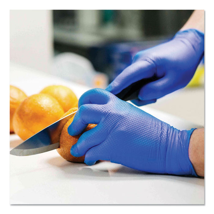 Heavy-Duty Industrial Nitrile Gloves, Powder-Free, Large, 6 mil Thick, 9.5" Long, Royal Blue, 100/Box, 10 Boxes/Carton