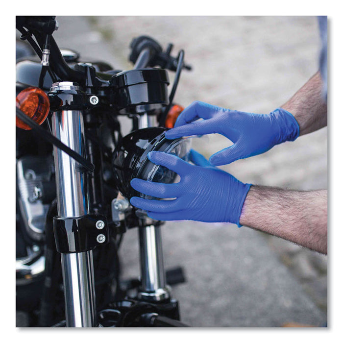 Heavy-Duty Industrial Nitrile Gloves, Powder-Free, X-Large, 6 mil Thick, 9.5" Long, Royal Blue, 100/Box, 10 Boxes/Carton