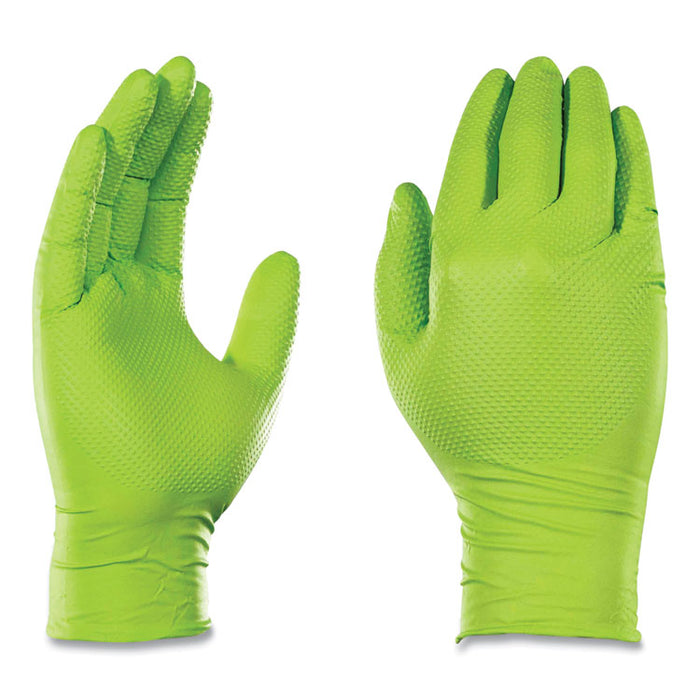 Heavy-Duty Industrial Nitrile Gloves, Powder-Free, X-Large, 8 mil Thick, 9.5" Long, Green, 100/Box, 10 Boxes/Carton