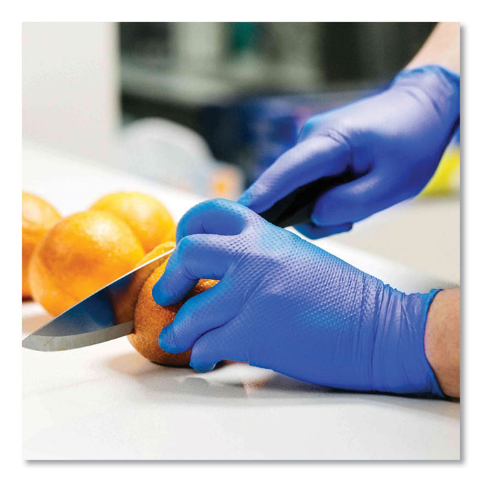 Heavy-Duty Industrial Nitrile Gloves, Powder-Free, Medium, 6 mil Thick, 9.5" Long, Royal Blue, 100/Box, 10 Boxes/Carton