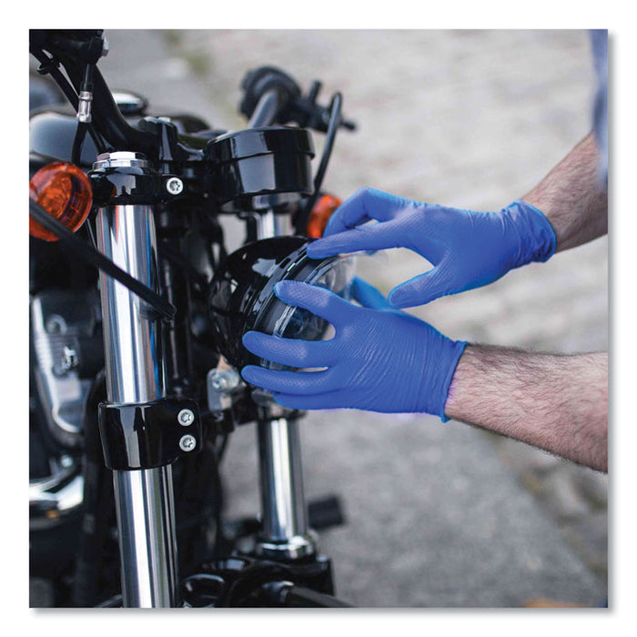 Heavy-Duty Industrial Nitrile Gloves, Powder-Free, Medium, 6 mil Thick, 9.5" Long, Royal Blue, 100/Box, 10 Boxes/Carton