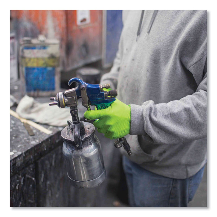 Heavy-Duty Industrial Nitrile Gloves, Powder-Free, X-Large, 8 mil Thick, 9.5" Long, Green, 100/Box, 10 Boxes/Carton