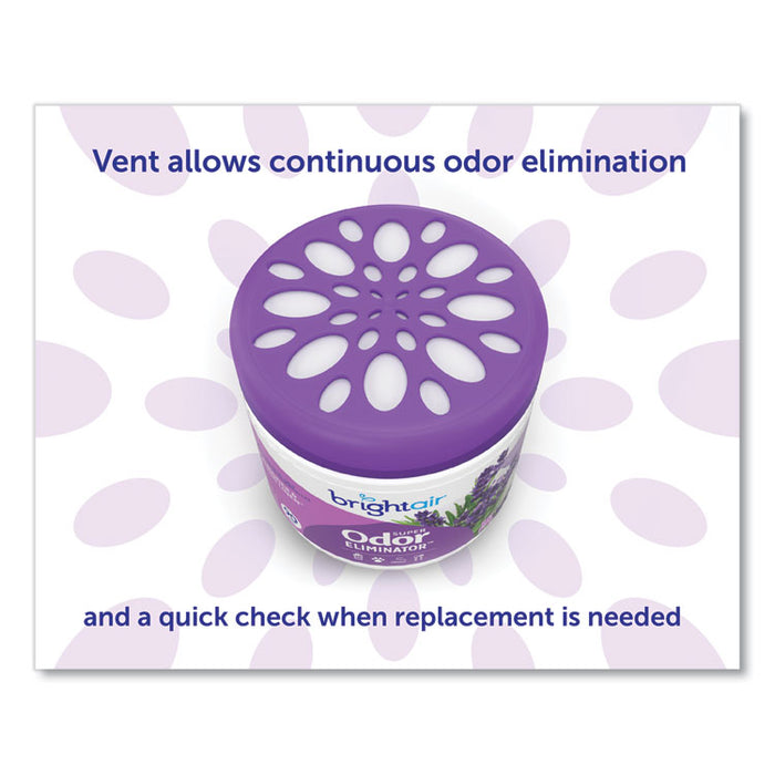 Super Odor Eliminator, Lavender and Fresh Linen, Purple, 14 oz Jar, 6/Carton
