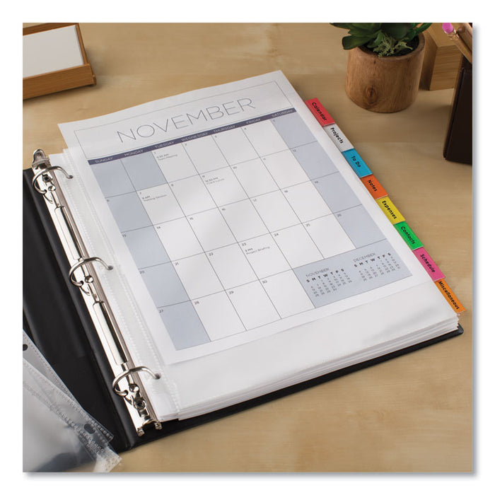 Insertable Big Tab Dividers, 8-Tab, 11.13 x 9.25, White, Assorted Tabs, 1 Set