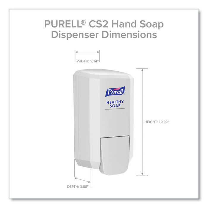 CS2 Healthy Soap Dispenser, 1,000 mL, 5.14 x 3.88 x 10, White, 6/Carton