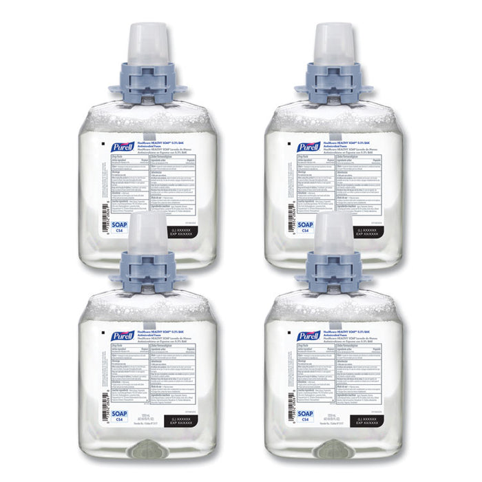 HEALTHY SOAP 0.5 BAK Antimicrobial Foam Refill, For CS4 Dispensers, Light Floral Scent, 1,250 mL, 4/Carton