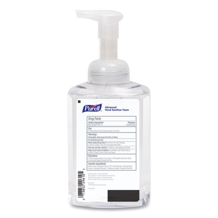 Advanced Hand Sanitizer Foam, 515 mL, Pump Bottle, Clean Scent, 4/Carton