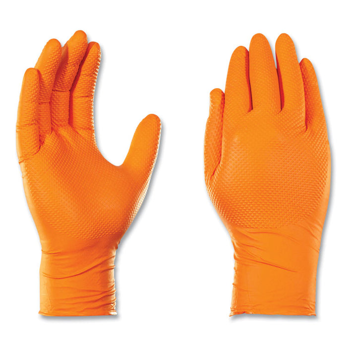 Heavy-Duty Industrial Nitrile Gloves, Powder-Free, XX-Large, 8 mil Thick, 9.5" Long, Orange, 100/Box, 10 Boxes/Carton