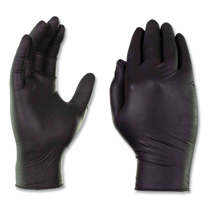 Industrial Nitrile Gloves, Powder-Free, Medium, 3 mil Thick, 9.5" Long, Black, 100/Box, 10 Boxes/Carton