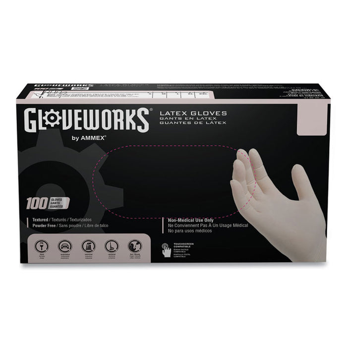 Latex Disposable Gloves, Powder-Free, Medium, 4 mil Thick, 9.5" Long, Ivory, 100/Box, 10 Boxes/Carton