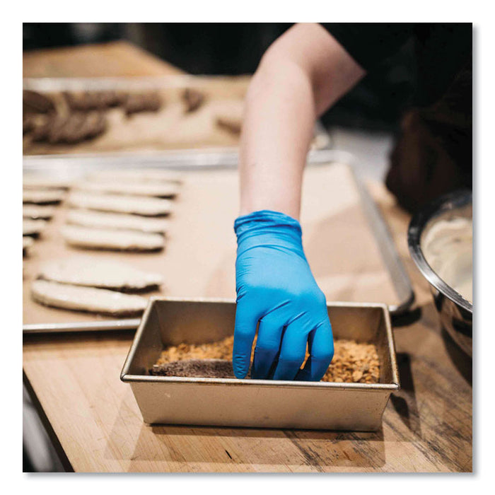 Industrial Nitrile Gloves, Powder-Free, Large, 3 mil Thick, 9.5" Long, Blue, 100/Box, 10 Boxes/Carton