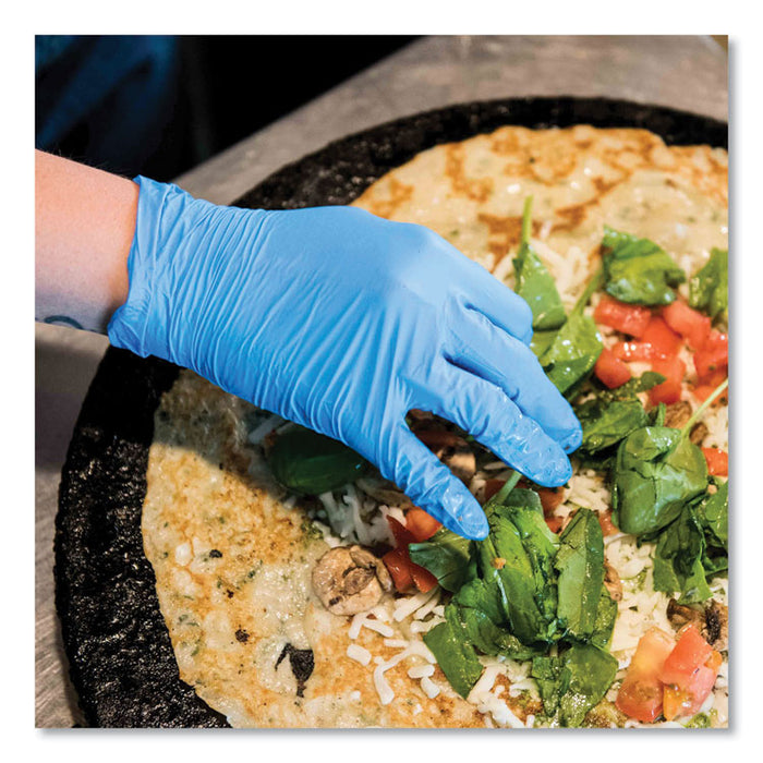Industrial Nitrile Gloves, Powder-Free, Large, 5 mil Thick, 9.5" Long, Blue, 100/Box, 10 Boxes/Carton