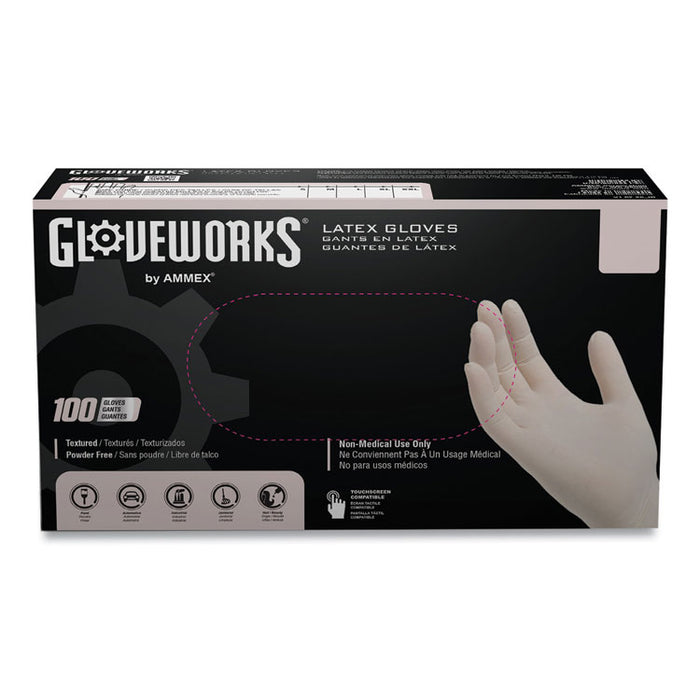 Latex Disposable Gloves, Powder-Free, X-Large, 4 mil Thick, 9.5" Long, Ivory, 100/Box, 10 Boxes/Carton