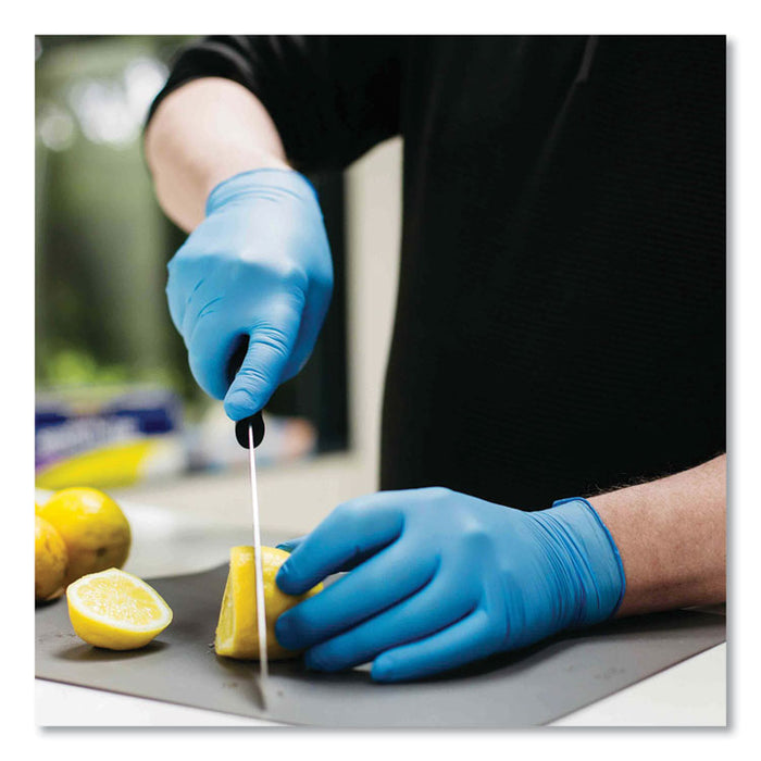 Industrial Nitrile Gloves, Powder-Free, Large, 3 mil Thick, 9.5" Long, Blue, 100/Box, 10 Boxes/Carton