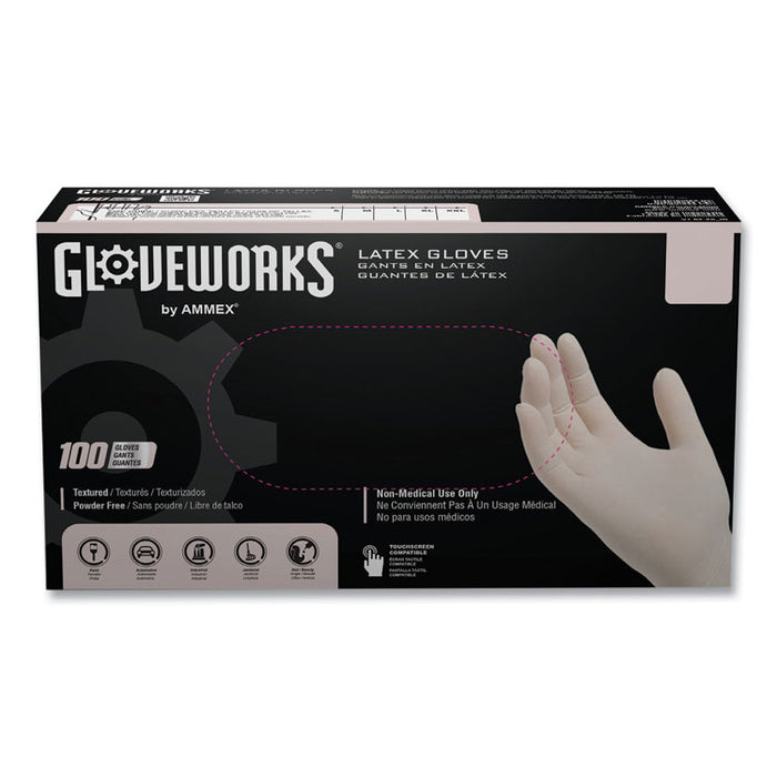 Latex Disposable Gloves, Powder-Free, Large, 4 mil Thick, 9.5" Long, Ivory, 100/Box, 10 Boxes/Carton