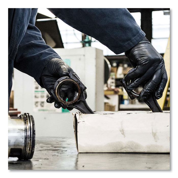 Industrial Nitrile Gloves, Powder-Free, Medium, 3 mil Thick, 9.5" Long, Black, 100/Box, 10 Boxes/Carton
