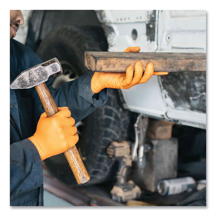 Heavy-Duty Industrial Nitrile Gloves, Powder-Free, XX-Large, 8 mil Thick, 9.5" Long, Orange, 100/Box, 10 Boxes/Carton