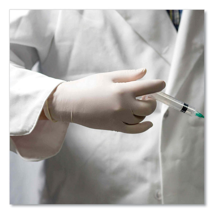 Latex Exam Gloves, Powder-Free, X-Large, 4 mil (Palm), 5 mil (Fingers), 9.5" Long, Ivory, 100/Box, 10 Boxes/Carton