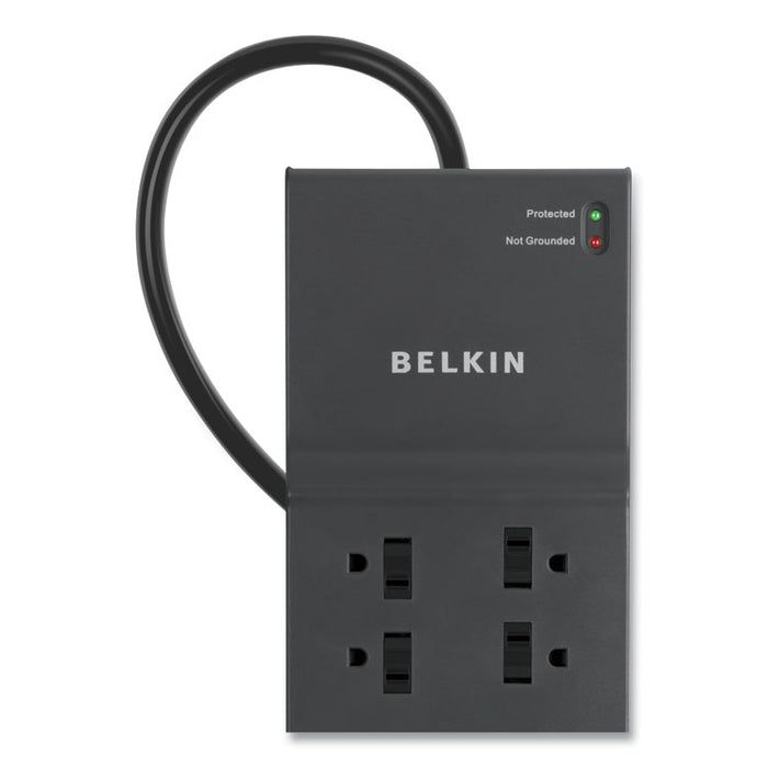 Home/Office Surge Protector, 8 AC Outlets, 8 ft Cord, 2,500 J, Black