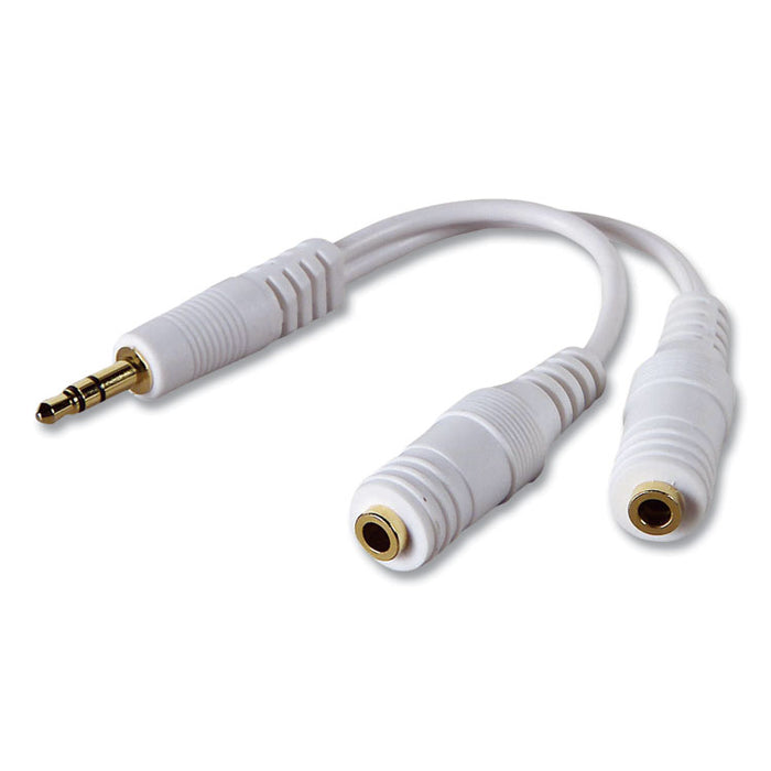 Speaker and Headphone Splitter, White