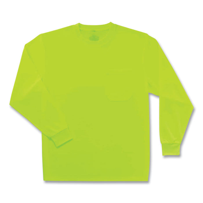 GloWear 8091 Non-Certified Hi-Vis Long Sleeve Shirt, X-Large, Lime