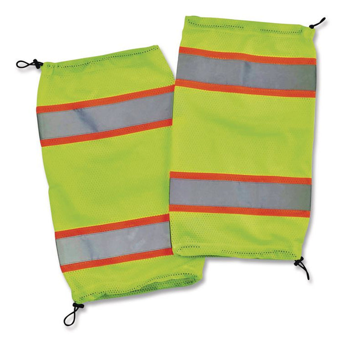 GloWear 8009 Class E Two-Tone Mesh Leg Gaiters, One Size Fits Most, Lime