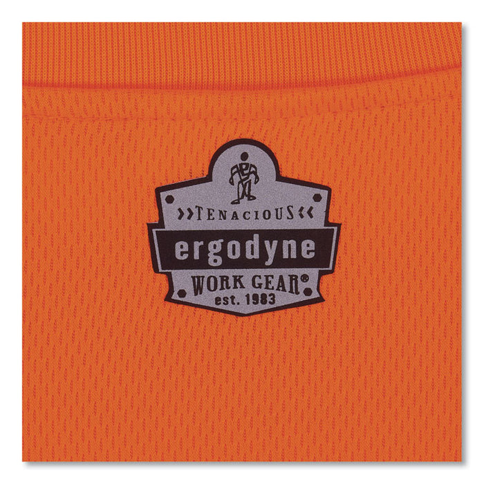 GloWear 8091 Non-Certified Hi-Vis Long Sleeve Shirt, Large, Orange