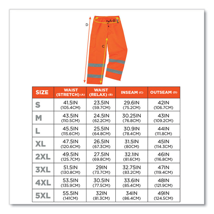 GloWear 8925 Class E Hi-Vis Thermal Pants, X-Large, Orange