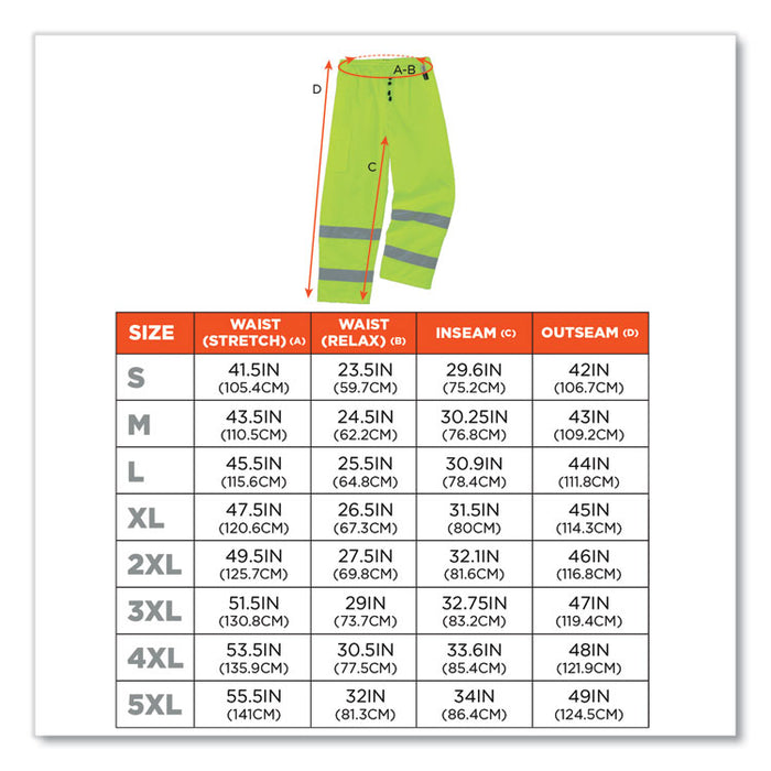 GloWear 8925 Class E Hi-Vis Thermal Pants, 5X-Large, Lime
