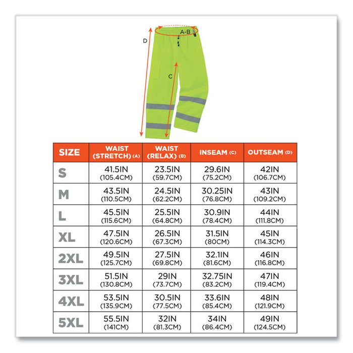 GloWear 8925 Class E Hi-Vis Thermal Pants, Small, Lime