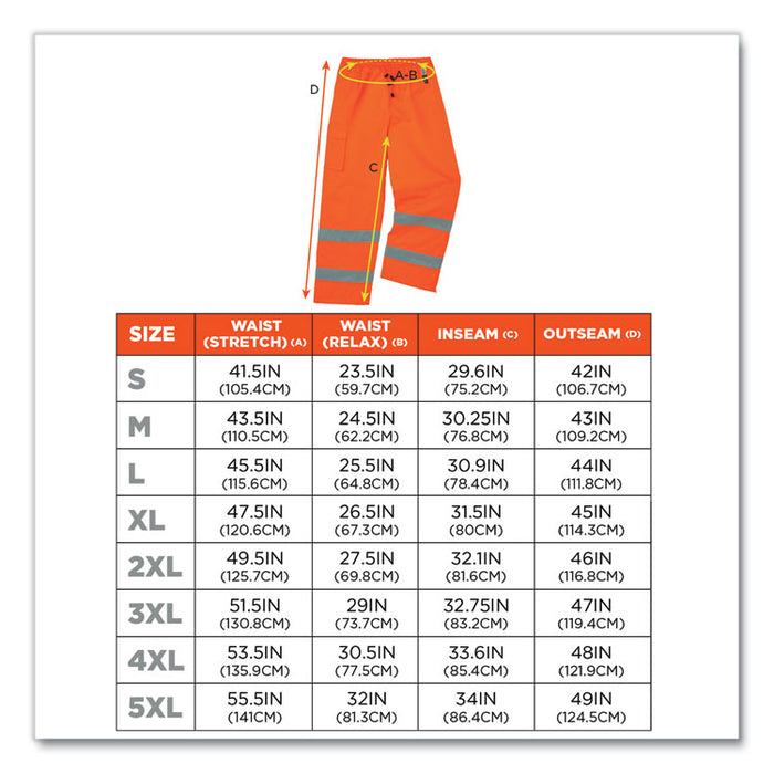 GloWear 8925 Class E Hi-Vis Thermal Pants, 4X-Large, Orange