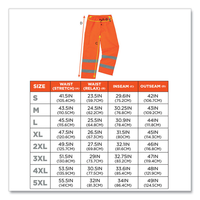 GloWear 8925 Class E Hi-Vis Thermal Pants, Large, Orange