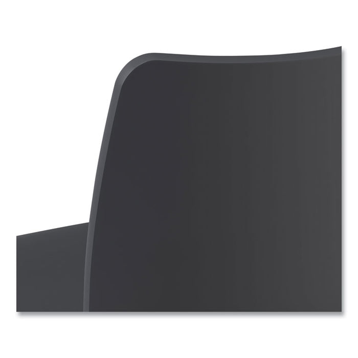 Ruck Laminate Chair, Supports Up to 300 lb, 18" Seat Height, Charcoal Seat/Back, Silver Base