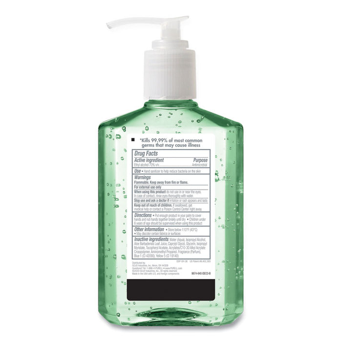Advanced Hand Sanitizer Soothing Gel, 8 oz Pump Bottle, Fresh Scent, 4/Pack