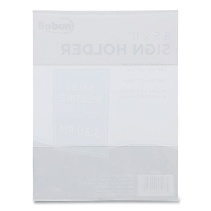 Clear Plastic All-Purpose Mountable Sign Holder, Magnetic/Hook-Loop, Horizontal/Vertical Orientation, 8.5 x 11 Insert