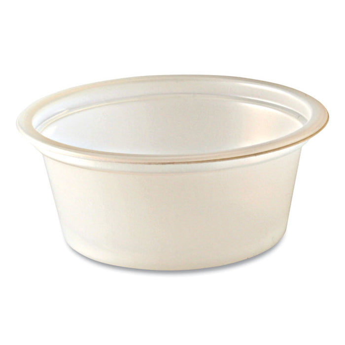 Portion Cups, Squat, 1 oz, Plastic, Translucent, 125/Sleeve, 20 Sleeve/Carton