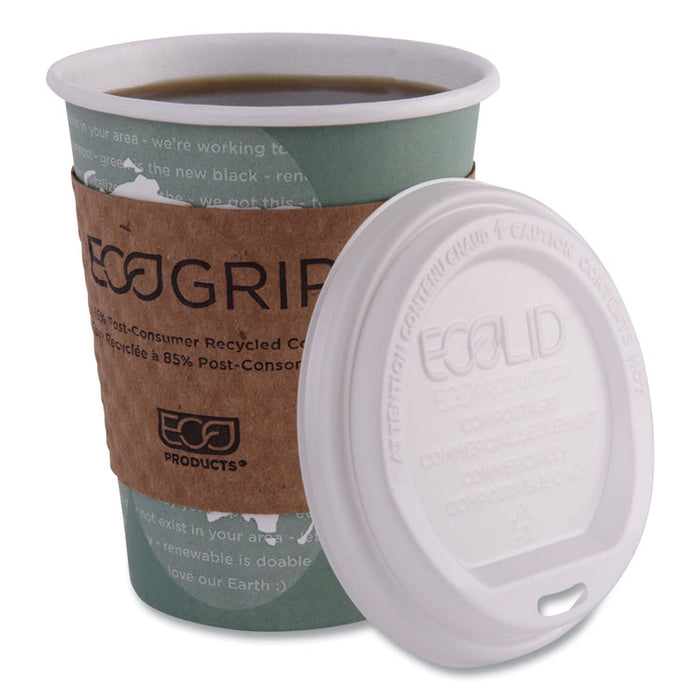 World Art Renewable and Compostable Hot Cups, 12 oz, Paper, Sage, 50/Pack, 20 Packs/Carton